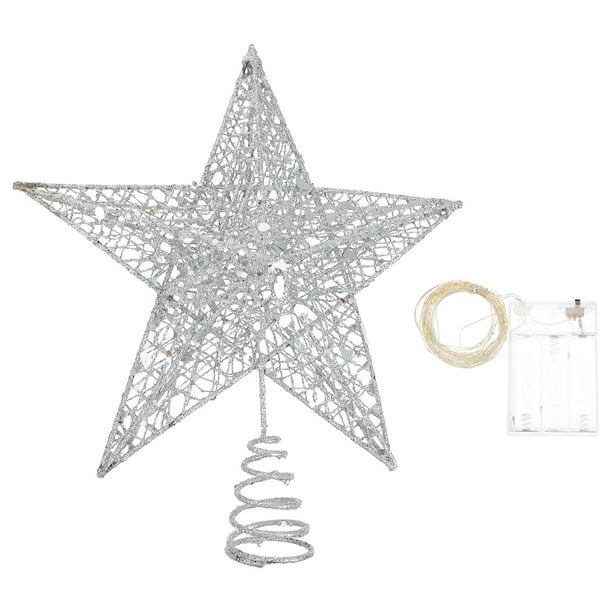 1 Set iluminado estrella árbol topper hermoso árbol de navidad topper decoración navideña