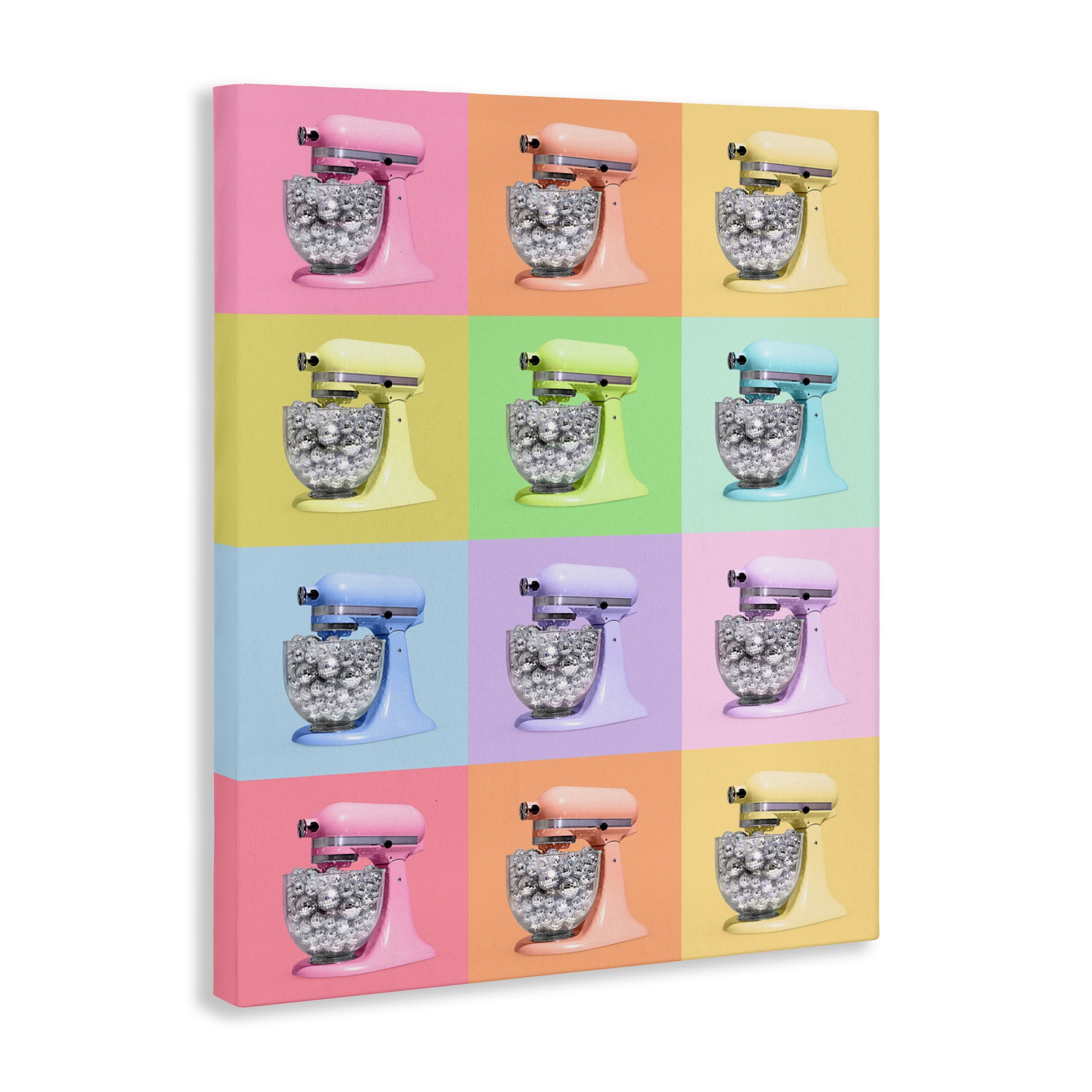 Stupell Industries Disco Ball Kitchen Mixer Collage Canvas Wall Art, design by LISH Creative