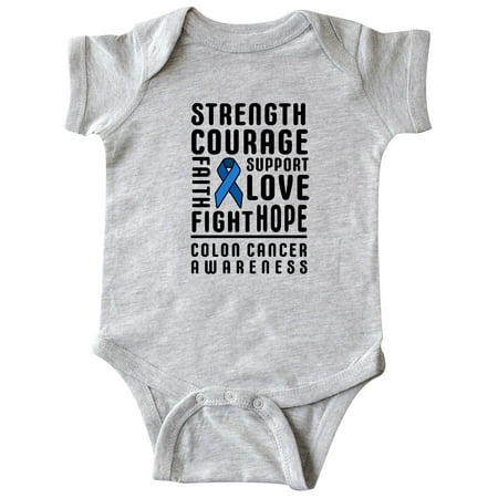 

Inktastic Strength Courage Support Colon Cancer Awareness Gift Baby Boy or Baby Girl Bodysuit