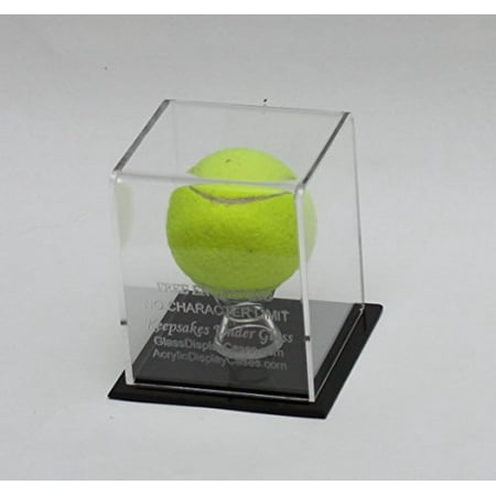 Tennis Ball Personalized Laser Etched - Engraved Acrylic Display Case - Custom Stand