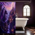 thumbnail image 3 of Manfei Fantasy Dragon Animals Shower Curtain 72Wx84L,Gothic Castle Bathroom Shower Curtain,Purple Yellow, 3 of 5
