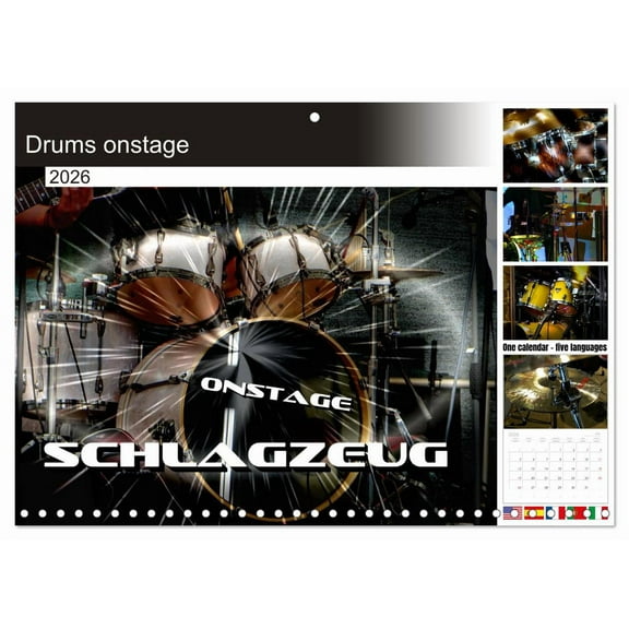 Drums onstage (Monthly Wall Calendar 2026 11.7 x 16.5 (open)), CALVENDO 14 Month Calendar