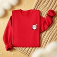 thumbnail image 5 of QTBIUQ Ladies Christmas Printed Fashionable Loose Casual Long Sleeved Top Regular Sleeve Hooded Sweatshirt Red, 5 of 6