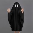 thumbnail image 3 of Wuxian Boys Girls Halloween Clothing Robe Cute Funny Print Solid Color Ankle-Length Fancy Party Dress Up Robe Hooded Coat,Black,7-8 Years, 3 of 8