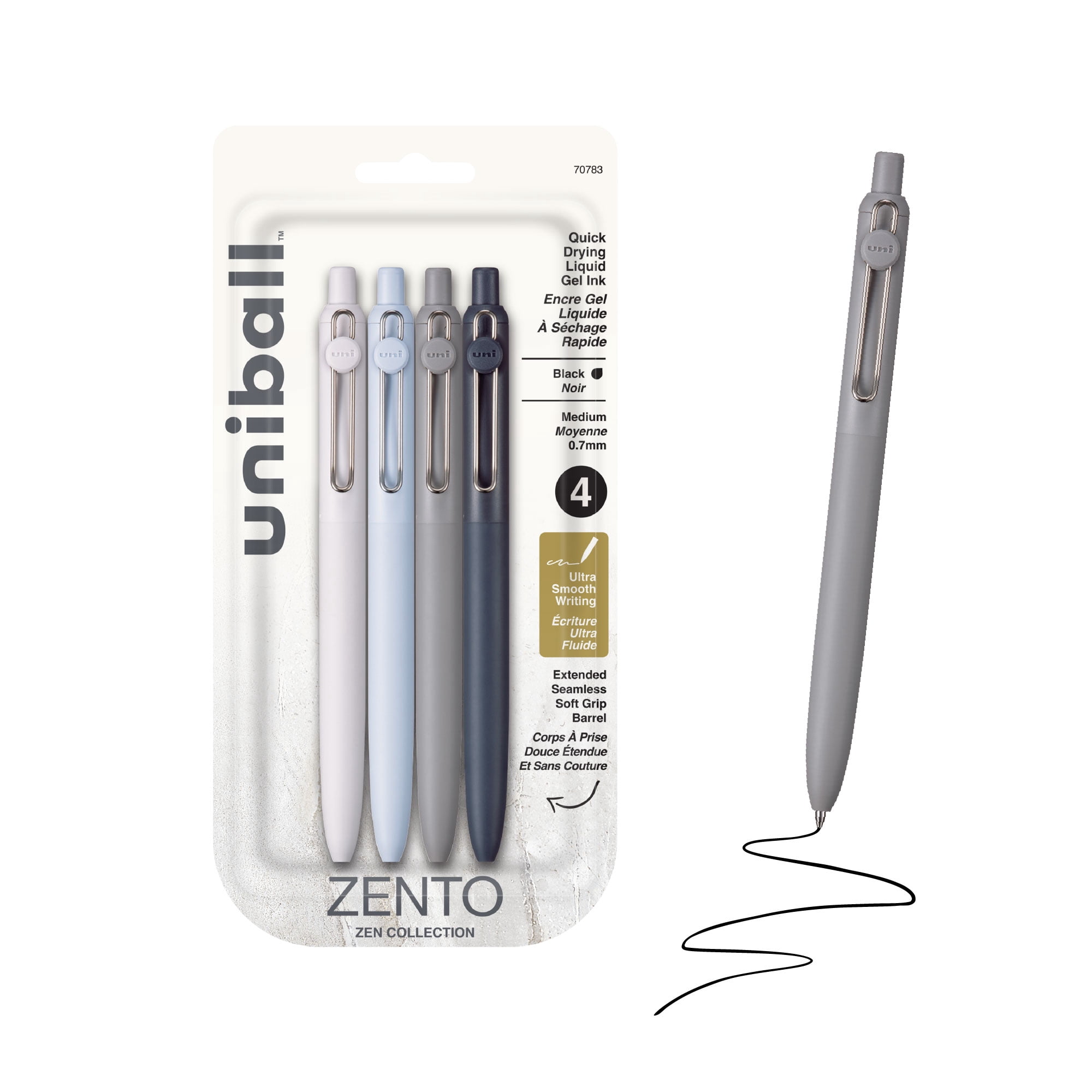 uniball™ Zento Retractable Liquid Gel Pens, 0.7mm Medium Point