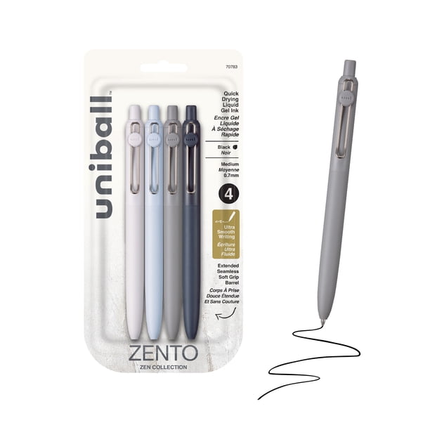 uni-ball ZENTO サインペン メタリックグレー 2個 uniball™ Zento Retractable Liquid Gel Pens, 0.7mm Medium Point