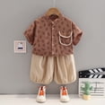 thumbnail image 2 of Toddler Boys' Two Piece Summer Set Lightweight Short Sleeve Outfit With Minimalist Design, 2 of 7