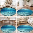 thumbnail image 4 of Small Round Rug 3Ft, Summer Ocean Non-Slip Washable Circle Rugs Carpet, Blue Underwater Natural Landscape Waves Indoor Outdoor Rug Floor Mats Throw Runner for Bedroom Living Room Bathroom, 4 of 8