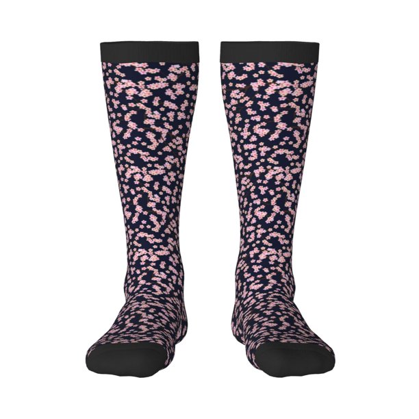 Fotbe Flower Calcetas Divertidas Estampadas para Hombre y Mujer, Calcetas de Algodón hasta la Rodilla para Caminar, Correr, Enfermería y Embarazo