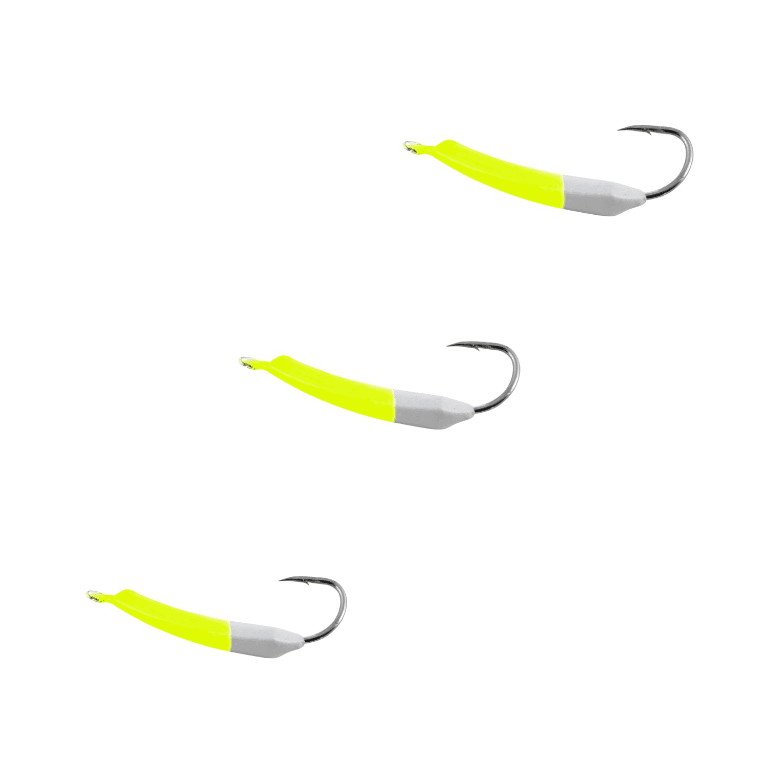 (3 pack) Buccaneer Wiggler Jig Fishing Lure, Chartreuse & White, 3/8 oz, 3 Count