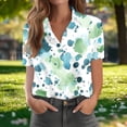 thumbnail image 2 of Tnhcen Women's Casual Loose Fit Short Sleeve Button Up Shirt with Random Color Block Print, Retro Boho Style Collared Top in Sizes S-2XL, 2 of 7