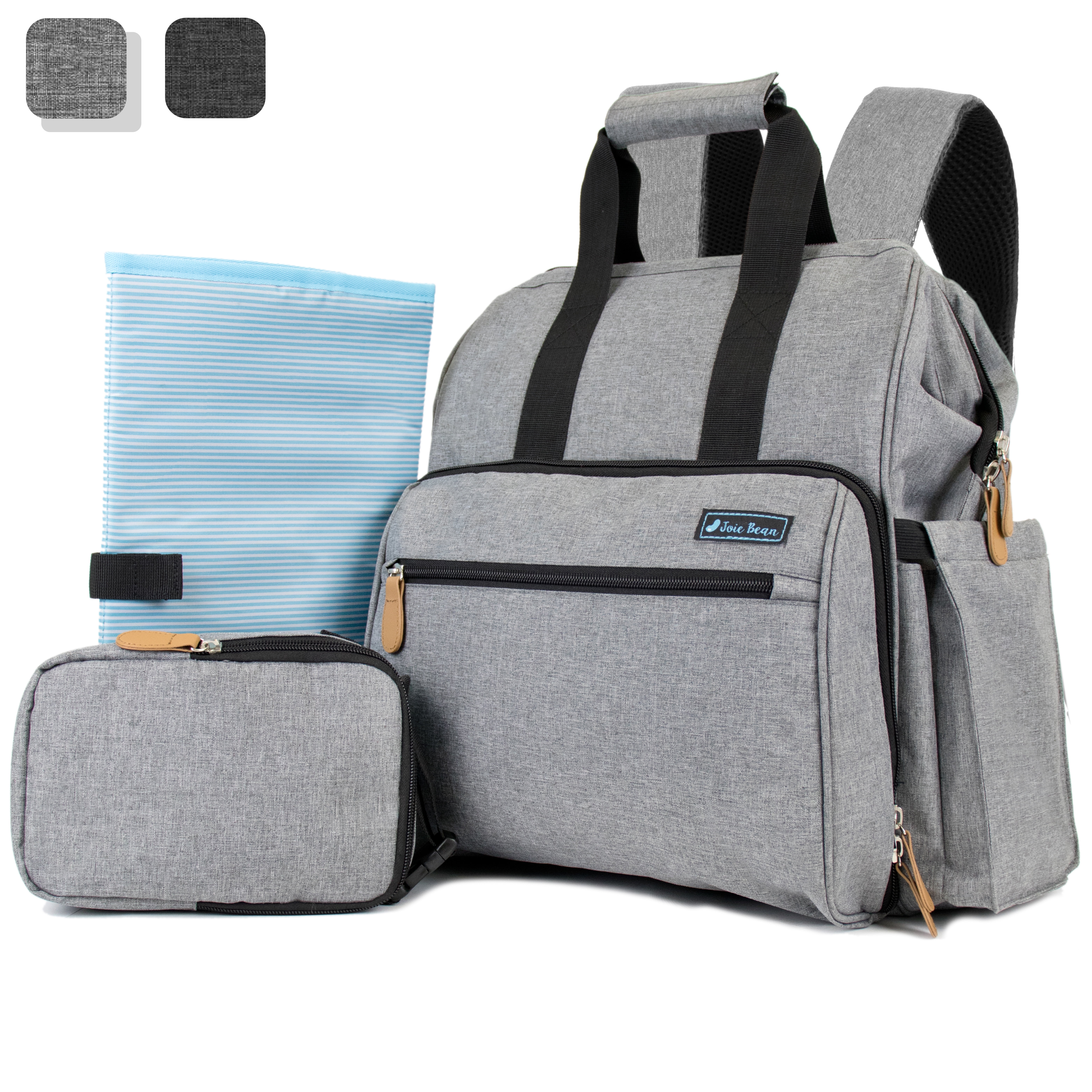 Dark Grey and Plaid LifeSky Diaper Bag Backpack Waterproof Travel Nappy Packs Large Multi-Functional Baby Bags