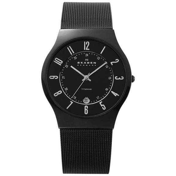 Skagen Men's Classic 233XLTMB Black Titanium Quartz Watch