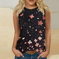 thumbnail image 2 of GERsome Tank Tops for Women Crew Neck Sleeveless Floral Tops Loose Fit Basic T Shirts Summer Beach Vacation Outfits S-2XL, 2 of 4