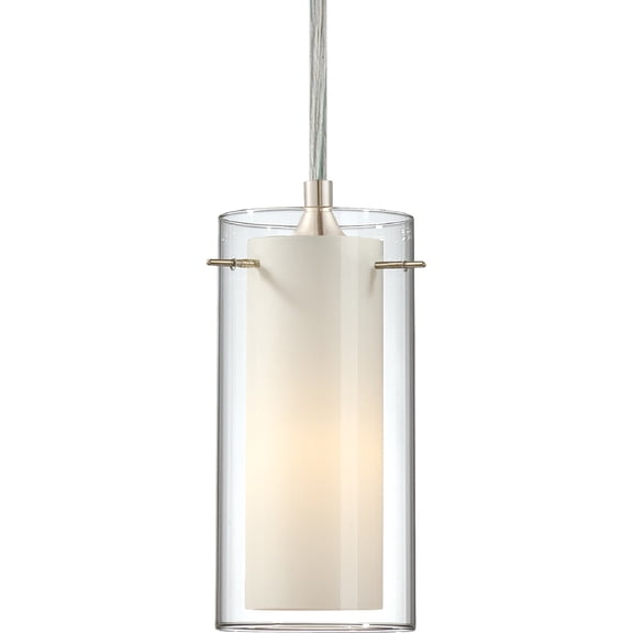 Volume Lighting  Esprit 1-Light Brushed Nickel Mini Hanging Pendant - Brushed Nickel