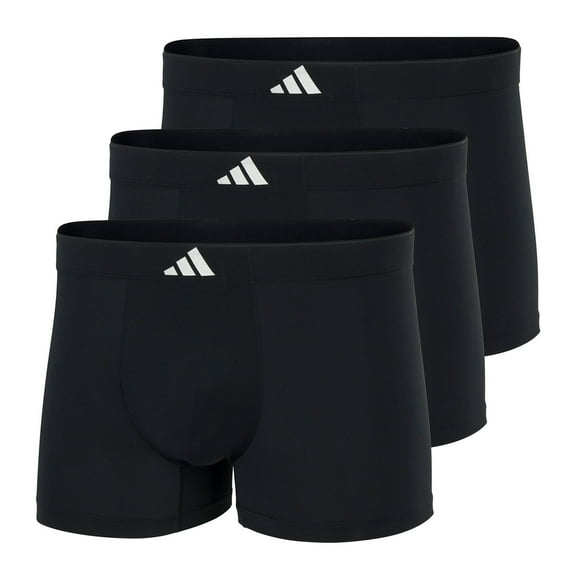 adidas men boxer shorts, 3-pack - Active Micro Tech, trunks, logo, single-coloured Black XL (X-Large)