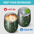 thumbnail image 4 of 12oz Stemless Wine Tumblers Green Christmas Tree and Star Pattern Vacuum Insulated Stainless Steel Travel Tumbler Cups Mug with Lid and Straw for Champaign,Cocktail,Beer with Cleaning Brush, 4 of 5