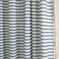 thumbnail image 3 of Lush Decor Boho Coastal Horizontal Ticking Stripe Tassel Window Curtain Panel Set, Blue, 52 x 84, 3 of 11