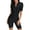 Black, variant on Women Zip Up One Piece Rashguard Shirts Bodysuit Surfing Diving Athletic Swimsuits Black S