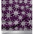thumbnail image 1 of Soimoi Purple Cotton Voile Fabric Snow Flakes Floral Print Sewing Fabric Yard 56 Inch Wide, 1 of 3