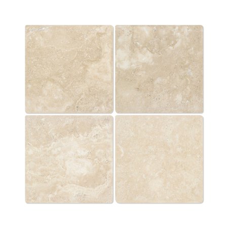 6 X 6 Durango Cream Travertine Tumbled Field Tile