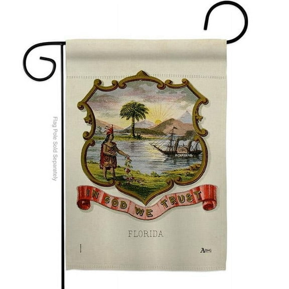 Americana Home & Garden G141217-BO 13 x 18.5 in. Coat of Arms Florida Garden Flag with Americana States Double-Sided Decorative Vertical House Banner Yard Gift