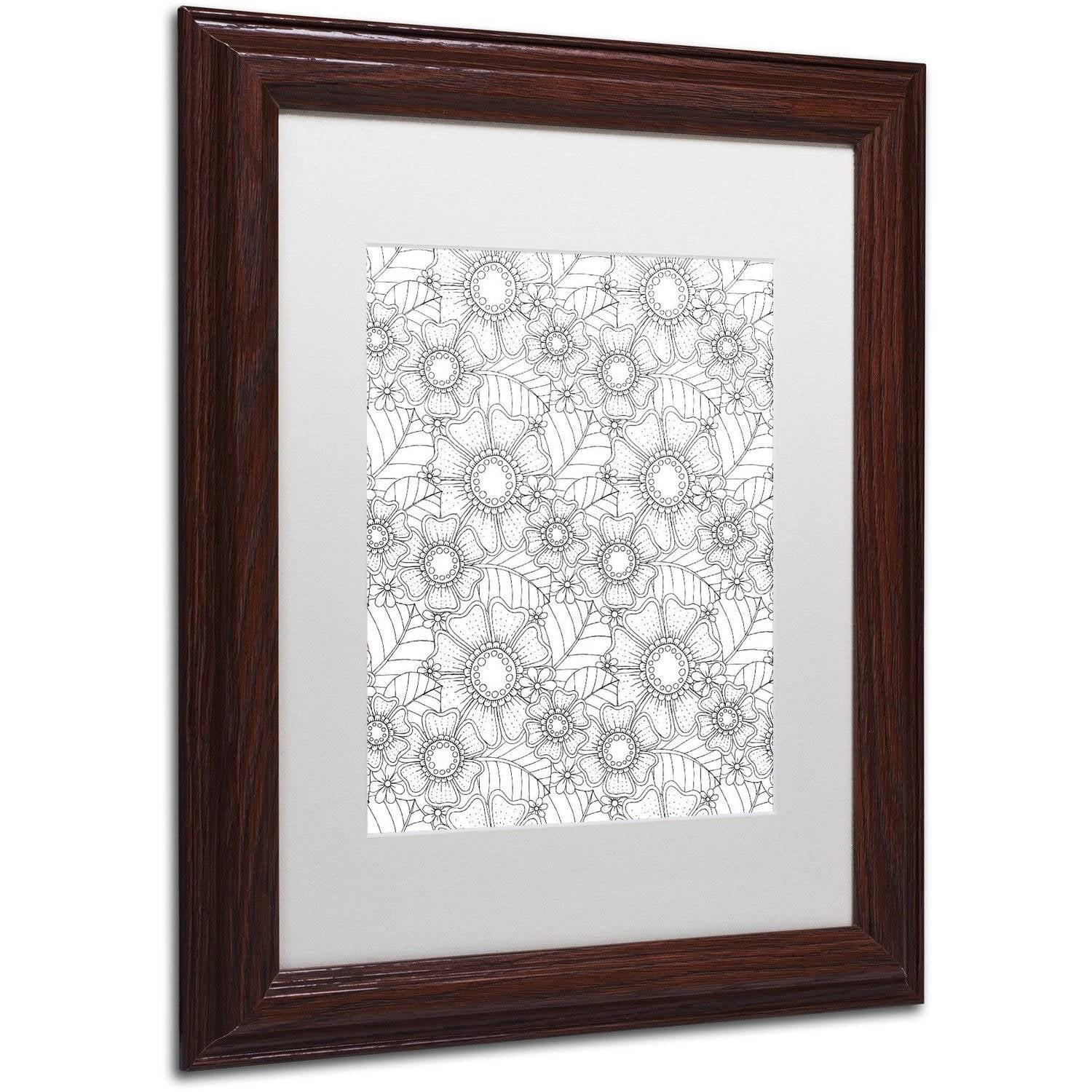 Trademark Fine Art "Big Beautiful Blossoms 12" Canvas Art by Hello Angel, White Matte, Wood Frame