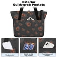 thumbnail image 2 of Tote Bag for Women - Black Halloween Pumpkins Shoulder Bag - Large Utility Work Duffle Bag with Zipper Handbag for Travel, Work, Sprots, 2 of 5