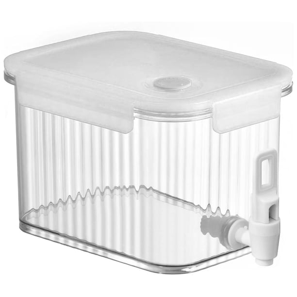Dispensador para Frigorífico Transparente 2 5 L Con Grifo Y Tapa para Casera (blanco)