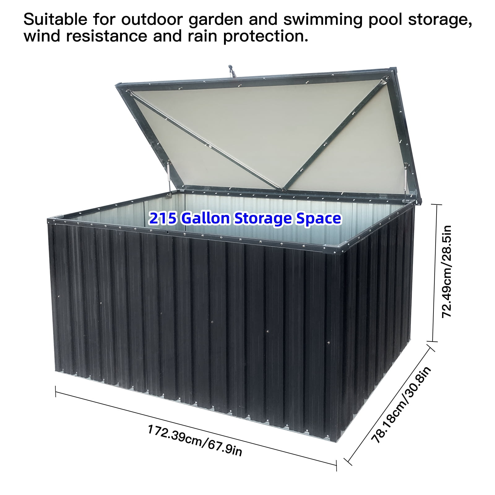 Outdoor Metal Storage Box, Medium