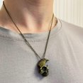 thumbnail image 4 of Gargantilla gótica punk de metal con colgante de medio esqueleto, collar de cadena, joyería de regalo, 4 of 5