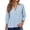 Light Blue, variant on T Shirts for Women Loose Fit Casual Button Down Mandarin Collar Mesh 3/4 Sleeve Top Summer Tops for Women Sky Blue S