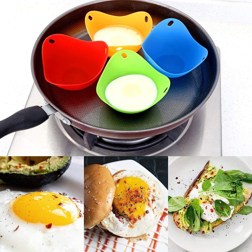 4pcs Silicone Egg Poacher Poaching Pods Pan Poached Cups Mould Kitchen Cookare