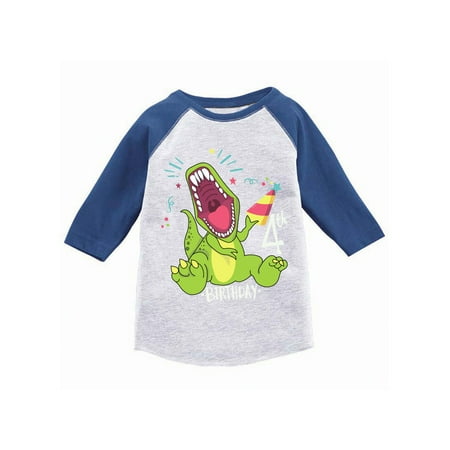 

Awkward Styles Dinosaur Birthday Toddler Raglan 4th Birthday Party Shirt Dinosaur Gifts for Kids Dinosaur Themed Birthday Party 4th Birthday Boy Jersey Shirt Gifts for 4 Year Old Birthday Girl Tshirt