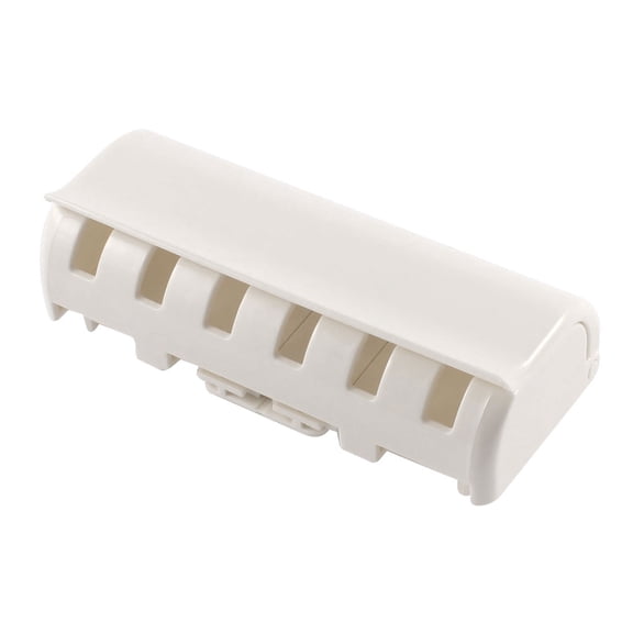 Uxcell Household White Plastic 6 Capacity Wall Mount Stand Toothbrush Holder 5"x 1.5" x 2"