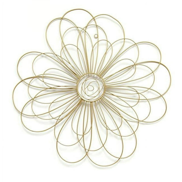 Home Roots 321139 Décoration de Mur de Fleurs en Fil d'Or