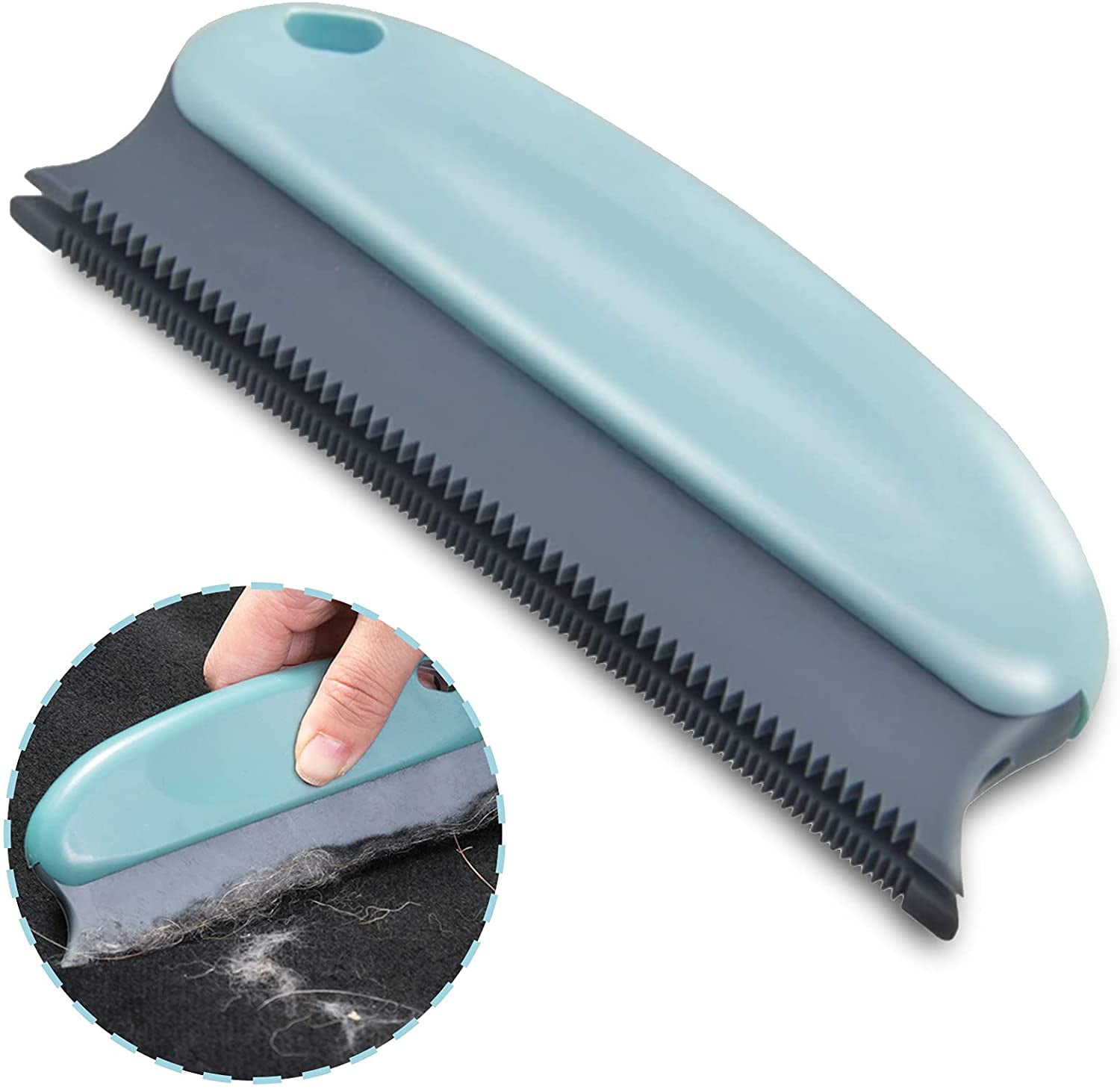 Pet Hair Remover Rubber Brush - Long Double Row Comb Teeth and Handle - Cat Dog  Fur Remover for Furniture, Carpets, Clothes, Beds, Sofas and Chairs -  