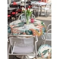 thumbnail image 5 of Outdoor Tablecloths with Umbrella Hole & Zipper, Sea Turtle Coastal Round Tablecloths 60 Inch, Summer Nautical Starfish Coral Beige Waterproof Table Cloth, Patio/Pool/Picnic Table Covers, 5 of 8