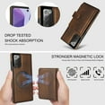 thumbnail image 3 of Decase for Samsung Galaxy Note 20 Flip PU Leather Back Cover with 2-in-1 Detachable Magnetic Wallet with 5 Card Slots Compatible Mag-Safe and RFlD Blocking Kickstand & Wireless Charging,Brown, 3 of 6