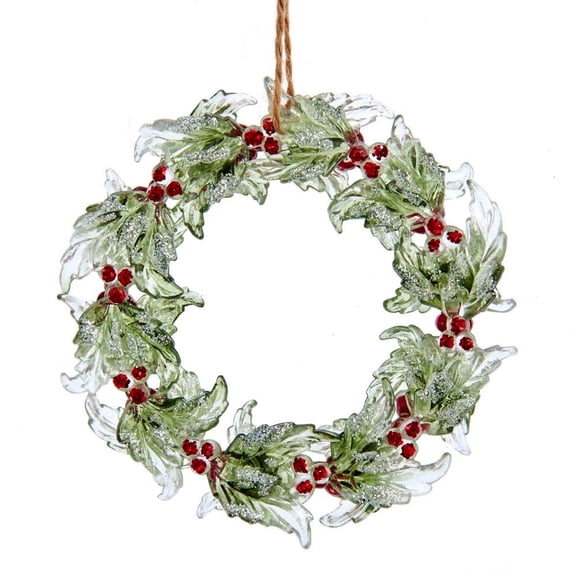 Kurt Adler Glittered Birch Berry Wreath Christmas Ornament