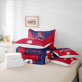 thumbnail image 6 of Homewish Baseball Game Lovers 7-Piece Twin Bedding Sets,Ball Sport Bedding Comforter Set,Red Deepblue Sheet Sets For Teens,Breathable Home Decor Reversible, 6 of 8
