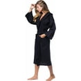 thumbnail image 3 of Waffle Hooded Long Robe Square Pattern Black, 3 of 6