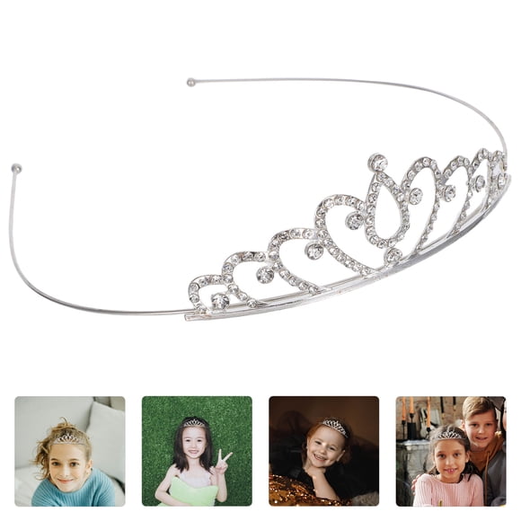 Minkissy 4Pcs Princess Tiara Crown Headband Alloy Rhinestone Cosplay Accessory For Toddlers Stage Performance