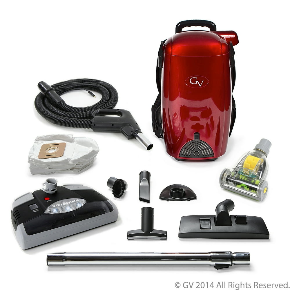 GV 8 Qt Quart Light Powerful HEPA BackPack Vacuum W. power head nozzle