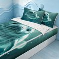 thumbnail image 2 of Erosebridal Ocean Manatee Zipper Twin Comforter Sets with Fitted Sheet and 2 Pillowcases, Sea Animal Zipper Bedding Set, Reversible, 2 of 7