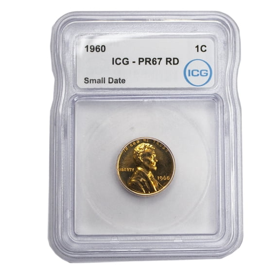 1960 Lincoln Cent PR67 RD SD (Small Date) ICG - Graded Coin