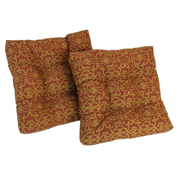 19-inch Squared Spun Polyester Tufted Dining Chair Cushion (Set of Two) - Vanya Paprika