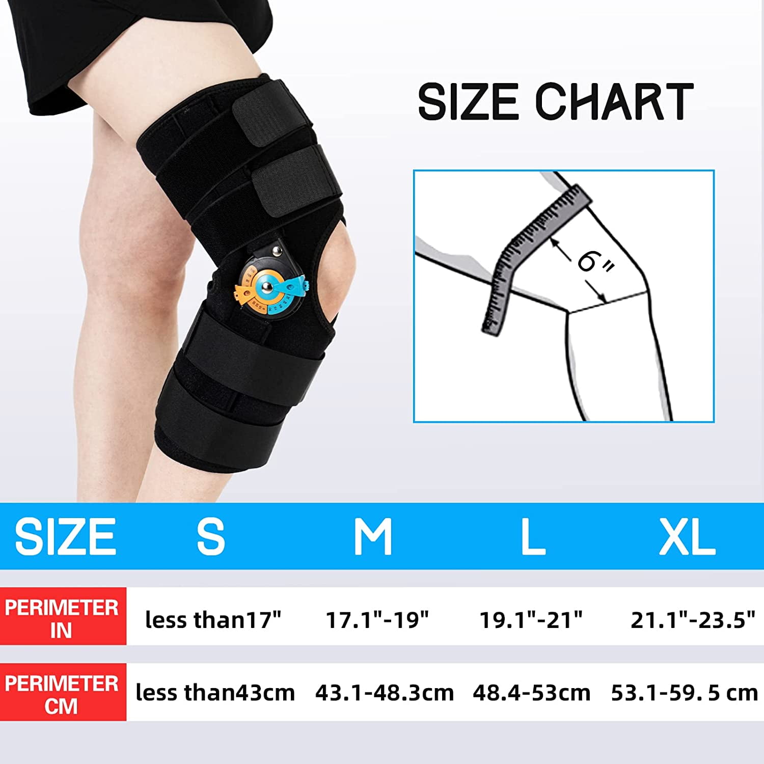 Trxaluviy Hinged ROM Knee Brace Post Op Knee Immobilizer for Arthritis, ACL, MCL, PCL, Meniscus Tear, Injurie/Knee Pain