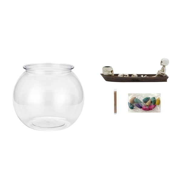 Acuario de escritorio,Pecera pequeña transparente,pecera,jarrón,mesa,Tanque de peces Contenedor de acuario transparente Hogar,Porta incienso,Figura de escritorio con quemador de incienso de