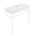 thumbnail image 4 of Carre 36 Ceramic Console Sink White Basin Matte White Legs, 4 of 10